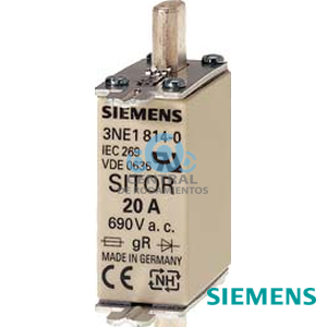 Cartucho de fusibles SITOR, con contactos de cuchilla, NH000, Entrada: 16 A, gS, Un AC: 690 V, Un DC: 250 V, indicador de fusión superior