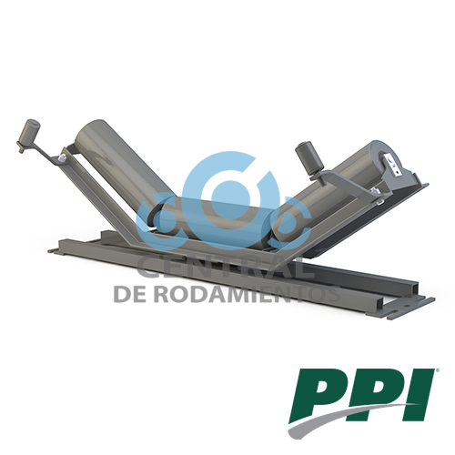 Estacion de rodillos, tipo Troughing Equal, CEMA C, Diametro de rodillo 5 pulgadas, Ancho de banda 42 pulgadas, grado de inclinacion de la artesa 20 °, PPI