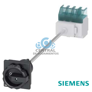 SENTRON, interruptor-seccionador 3LD, interruptor principal, 4 polos, Iu: 25 A, Potencia de empleo / con AC-23 A a 400 V: 9,5 kW, Fijación en base con acoplamiento de puerta, Accionamiento giratorio, negro, Fijación por 4 taladros de la maneta
