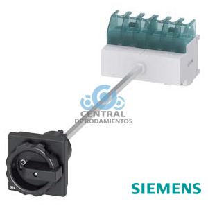 SENTRON, interruptor-seccionador 3LD, interruptor principal, 6 polos, Iu: 25 A, Potencia de empleo / con AC-23 A a 400 V: 9,5 kW, Fijación en base con acoplamiento de puerta, Accionamiento giratorio, negro, Fijación por 4 taladros de la maneta