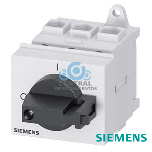SENTRON, interruptor-seccionador 3LD, interruptor principal, 3 polos, Iu: 25 A, Potencia de empleo / con AC-23 A a 400 V: 9,5 kW, montaje en armarios de distribución, accionamiento de muletilla, negro, Manilla directamente en el interruptor