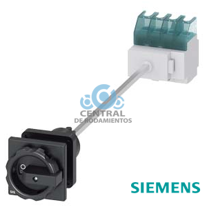 SENTRON, interruptor-seccionador 3LD, interruptor principal, 4 polos, Iu: 25 A, Potencia de empleo / con AC-23 A a 400 V: 9,5 kW, Fijación en base con acoplamiento de puerta, Accionamiento giratorio, negro, fijación central 22,5 mm de la maneta