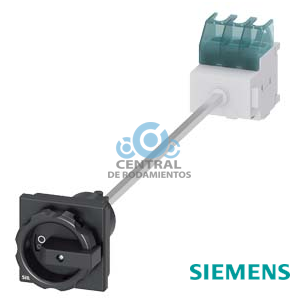 SENTRON, interruptor-seccionador 3LD, interruptor principal, 3 polos, Iu: 32 A, Potencia de empleo / con AC-23 A a 400 V: 11,5 kW, Fijación en base con acoplamiento de puerta, Accionamiento giratorio, negro, Fijación por 4 taladros de la maneta