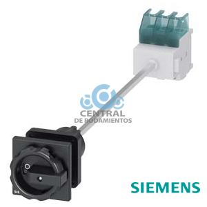 SENTRON, interruptor-seccionador 3LD, interruptor principal, 3 polos, Iu: 32 A, Potencia de empleo / con AC-23 A a 400 V: 11,5 kW, Fijación en base con acoplamiento de puerta, Accionamiento giratorio, negro, fijación central 22,5 mm de la maneta