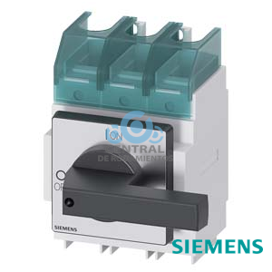 SENTRON, interruptor-seccionador 3LD, interruptor principal, 3 polos, Iu=250A, Potencia de empleo / con AC-23 A a 400 V: 132 kW, montaje en armarios de distribución, accionamiento de muletilla, negro, Manilla directamente en el interruptor
