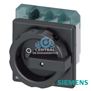 SENTRON, interruptor-seccionador 3LD, interruptor principal, 4 polos, Iu: 63 A, Potencia de empleo / con AC-23 A a 400 V: 22 kW, con fijación frontal, Accionamiento giratorio, negro, Fijación por 4 taladros de la maneta
