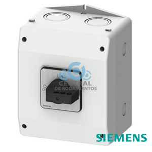 interruptor-seccionador SENTRON 3LD en caja, interruptor para trabajos y mantenimiento con placa de pantalla CEM, tripolar, Iu: 63 A, AC23A 400 V a 50/60 Hz: 22 kW con alimentación por convertidor de frecuencia: AC20 400 V a 0-550 Hz: 18,5 kW, 1 NA + 1 NC, anticipado 20-150 ms, caja de material aislante para pasacables métrico, mando de maneta, negro, bloqueable en pos. 0 y I, incl. clips apantallados y abrazaderas de manguera