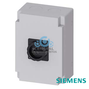 SENTRON, interruptor-seccionador 3LD, interruptor principal, 3 polos, Iu: 125 A, Potencia de empleo / con AC-23 A a 400 V: 45 kW, Caja de material aislante para pasacables métrico, Accionamiento giratorio, negro