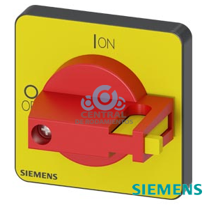 selector, rojo/amarillo 48x48 mm fijación a placa frontal Fijación en agujero central 22,5 mm para eje 6x6 mm, Accesorio para interruptor-seccionador 3LD3