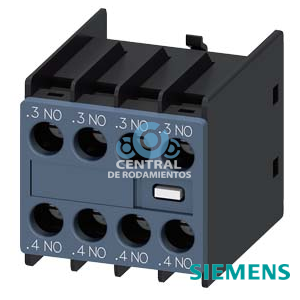 bloque de contactos auxiliares, por el frente, 4 NA, .3/.4, .3/.4, .3/.4, .3/.4, circuito: 1 NA, 1 NA, 1 NA, 1 NA, borne de tornillo, para contactores 3RT2 y contactores auxiliares 3RH2
