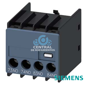 bloque de contactos auxiliares, por el frente, 2 NA, 73/74, 83/84, circuito: 1 NA, 1 NA, entrada de cables por abajo, borne de tornillo, para contactores 3RT2 y contactores auxiliares 3RH2