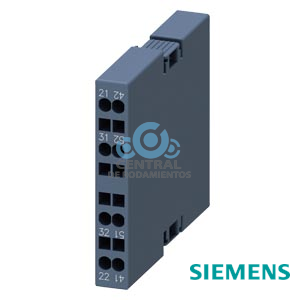 bloque de contactos auxiliares, lateral, 2 NC, izquierda: 41/42, 51/52, derecha: 21/22, 31/32, circuito: 1 NC, 1 NC, borne de resorte, para contactores 3RT2.1