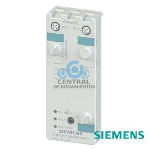 Módulo compacto AS-i K60 analógico 2AI, IP67 2 entradas, Tensión +/- 10 V 1..5 V para sensores a 4 hilos 2 x conector hembra M12 La placa de montaje 3RK1901-0CA00 debe pedirse por separado