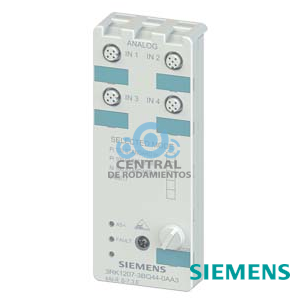 Módulo compacto AS-i K60 analógico 4 AI, IP67 4 entradas, resistor PT100, Ni100, 0..600 Ohm para sensores a 4 hilos 4 x conector hembra M12 La placa de montaje 3RK1901-0CA00 debe pedirse por separado