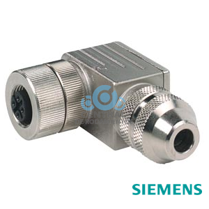 conector hembra M12 para PROFIBUS acodado, de 5 polos, con codificación B borne de tornillo sin resistencia terminadora
