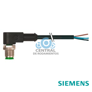 cable de control confeccionado por un extremo conector M12 acodado 5 polos con cable de 5 m, 5 x 0,34 mm2 con codificación A máximo 4 A revestimiento PUR negro