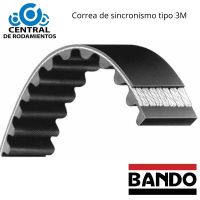 Correa de sincronismo, 300-3M-15, Longitud externa 300 mm, Numero de dientes 100,  Ancho 15 mm, bando