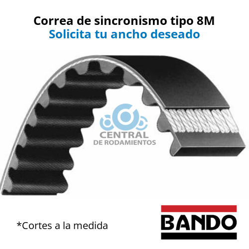 Manga de sincronismo, 1120-8M, Longitud externa 1120 mm, numero de dientes 140, bando