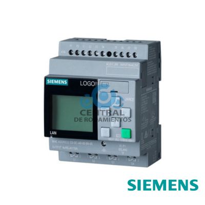 LOGO! 24RCE, módulo lógico,display FA/E/S: 24 V AC/DC 24 V/relé, 8 DI/4 DO, mem. 400 bloques, posibilidad de ampliación modular, Ethernet, servidor web integrado, Datalog, páginas web
