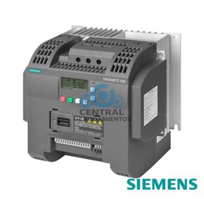 SINAMICS V20 200-240 V AC monofásico –10/+10 potencia nominal 2,2 kW con sobrecarga del 150 % durante 60 s sin filtrar E/S: 4 DI, 2 DO, 2 AI, 1 AO bus de campo: USS/Modbus RTU con panel de