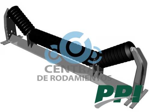 Estacion de rodillos, tipo Troughing Unequal, CEMA E, Diametro de rodillo 6 pulgadas, Ancho de banda 84 pulgadas, grado de inclinacion de la artesa 20 °, PPI