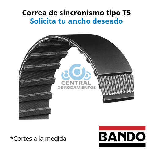 Manga de sincronismo, T5-455, Longitud 455 mm, Numero de dientes 91, bando