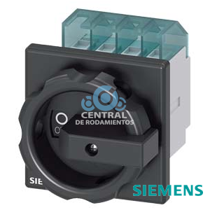 SENTRON, interruptor-seccionador 3LD, interruptor principal, 3 polos, Iu: 16 A, Potencia de empleo / con AC-23 A a 400 V: 7,5 kW, con fijación frontal, Accionamiento giratorio, negro, Fijación por 4 taladros de la maneta