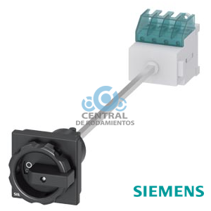 SENTRON, interruptor-seccionador 3LD, interruptor principal, 3 polos, Iu: 16 A, Potencia de empleo / con AC-23 A a 400 V: 7,5 kW, Fijación en base con acoplamiento de puerta, Accionamiento giratorio, negro, Fijación por 4 taladros de la maneta, sin compensación de tolerancia