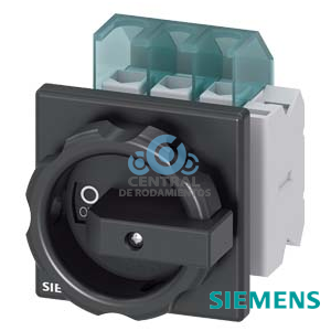 SENTRON, interruptor-seccionador 3LD, interruptor principal, 3 polos, Iu: 32 A, Potencia de empleo / con AC-23 A a 400 V: 11,5 kW, con fijación frontal, 1NC, 1NA, Accionamiento giratorio, negro, 4 taladros Fijación de la maneta