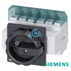 SENTRON, interruptor-seccionador 3LD, interruptor principal, 6 polos, Iu: 32 A, Potencia de empleo / con AC-23 A a 400 V: 11,5 kW, con fijación frontal, Accionamiento giratorio, negro, Fijación por 4 taladros de la maneta