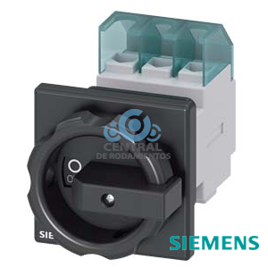 SENTRON, interruptor-seccionador 3LD, interruptor principal, 3 polos, Iu: 32 A, Potencia de empleo / con AC-23 A a 400 V: 11,5 kW, con fijación frontal, Accionamiento giratorio, negro, fijación central 22,5 mm de la maneta