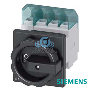 SENTRON, interruptor-seccionador 3LD, interruptor principal, 4 polos, Iu: 32 A, Potencia de empleo / con AC-23 A a 400 V: 11,5 kW, con fijación frontal, Accionamiento giratorio, negro, fijación central 22,5 mm de la maneta