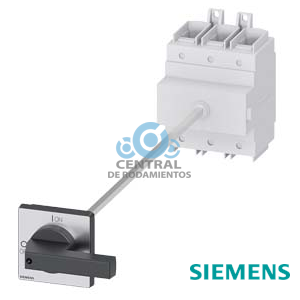 SENTRON, interruptor-seccionador 3LD, interruptor principal, 3 polos, Iu: 160 A, potencia de empleo/ con AC-23 A a 400 V: 75 kW, fijación en base con acoplamiento para puerta, mando de maneta, color negro, fijación por 4 orificios de la maneta