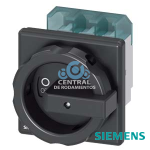 SENTRON, interruptor-seccionador 3LD, interruptor principal, 3 polos, Iu: 63 A, Potencia de empleo / con AC-23 A a 400 V: 22 kW, con fijación frontal, Accionamiento giratorio, negro, Fijación por 4 taladros de la maneta