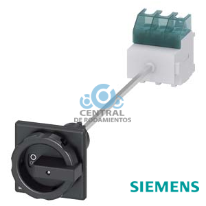 SENTRON, interruptor-seccionador 3LD, interruptor principal, 3 polos, Iu: 63 A, Potencia de empleo / con AC-23 A a 400 V: 22 kW, Fijación en base con acoplamiento de puerta, Accionamiento giratorio, negro, fijación central 22,5 mm de la maneta