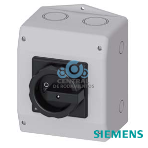 SENTRON, interruptor-seccionador 3LD, interruptor principal, 3 polos, Iu: 63 A, Potencia de empleo / con AC-23 A a 400 V: 22 kW, Caja de material aislante para pasacables métrico, 1NC, 1NA, Accionamiento giratorio, negro