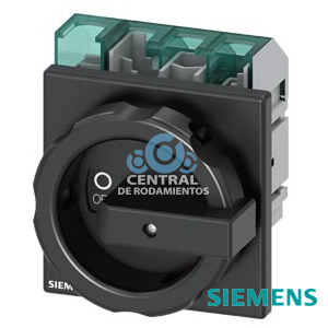 SENTRON, interruptor-seccionador 3LD5 UL, interruptor principal, 4 polos, aprobado según UL 489, UL 60947-4-1 e IEC 60947-3, UL: 30 A, SCCR 50 kA a 480 V AC, potencia de empleo a 480 V AC trifás.: 20 hp, IEC: 32 A, potencia de empleo con 23 A AC a 400 V: 15 kW, con fijación frontal: accionamiento giratorio, negro, fijación con 4 taladros de la maneta, incl. tapa cubrebornes en el lado de alimentación