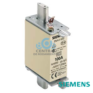 cartucho de fusibles NH, NH000, Entrada: 100 A, gG, Un AC: 500 V, Un DC: 250 V, indicador de fusión superior, orejetas energizadas