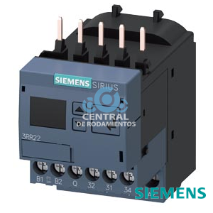 relé de vigilancia, adosable a contactor 3RT2, Tamaño S00 Standard, ajuste digital Vigilancia de corriente aparente/activa 1,6-16 A, 20-400 Hz, trifásico Alimentación 24 V AC/DC 1 conmutado, 1 salida estática para alarmas y advertencias Vigilancia de rebase por exceso o defecto de la intensidad pérdida de fase, rotura de hilo secuencia de fases corriente de defecto corriente de bloqueo Advertencia y umbrales de alarma con o sin memoria de fallos Retardo de arranque 0-99 s Supresión de picos perturbadores 0-30 s Pausa tras error 0-300 min sistema de(*)